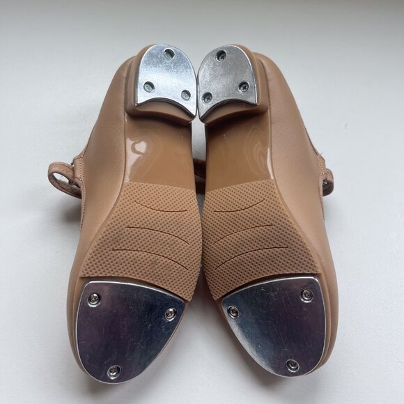 Linodes Velcro Closure Tan Girls Size 3 Tap Shoe - Picture 3 of 6